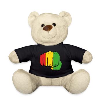 Nice Shirt To Flaunt Saying "Fist Bump Reggae" - Teddy - Schwarz - Vorne