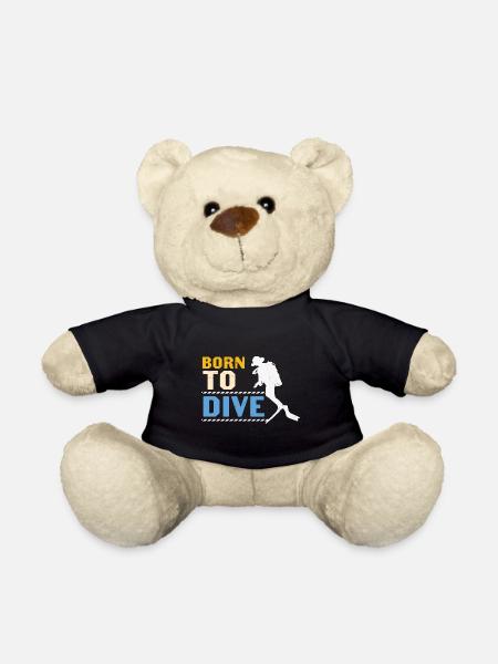 Scuba Diving Quote Scuba Diving Born To Dive - Teddy Bear - black