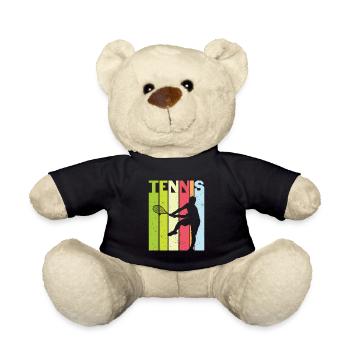 Tennis Design for Tennis Players - Teddy Bear - black - Front