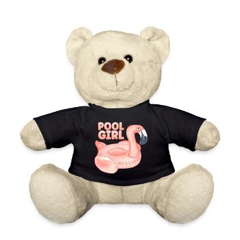 Pool Girl Flamingo Schwimmring Sommer Party - Teddy - Schwarz - Vorne