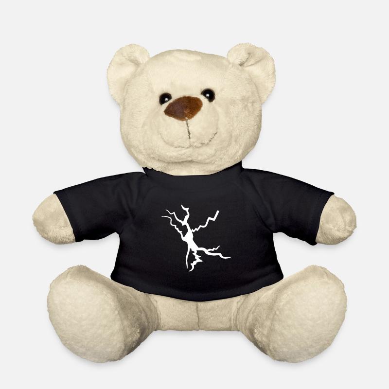 Weißer Riss Spaltung Blitz Dekoration - Teddy - Schwarz