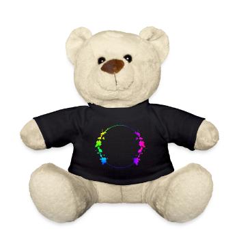 Colorful frame with flowers - Teddy Bear - black - Front