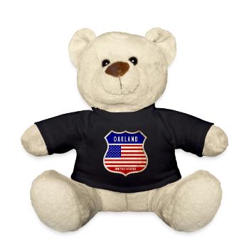 Oakland USA United States Coat of Arms Flags - Teddy Bear - black - Front