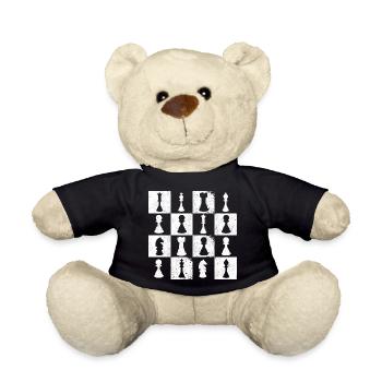 Chess Board Chess Player Themed Mind Sport Funny C - Teddy - Schwarz - Vorne