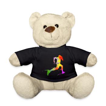 Half Marathon Runner Sprinting I Love Running - Teddy Bear - black - Front