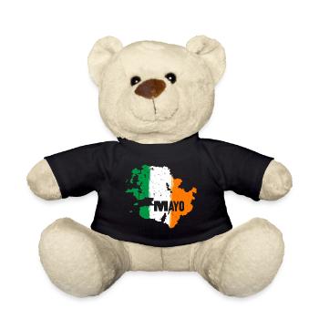 | du comté de Mayo Ireland Contour de la carte du drapeau - Nounours - noir - Devant