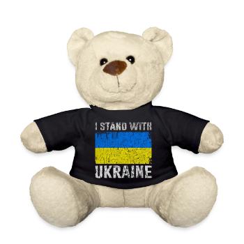 Support Ukraine I Stand With Ukraine Ukrainian - Teddy - Schwarz - Vorne
