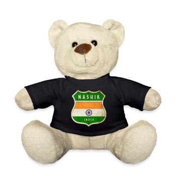 Nashik Indien Wappen Flaggen Design - Teddy - Schwarz - Vorne