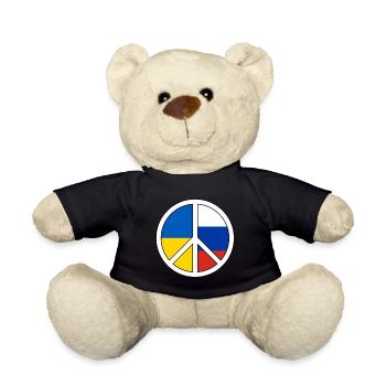 Symbole de paix avec motif de bloc de couleur - Nounours - noir - Devant