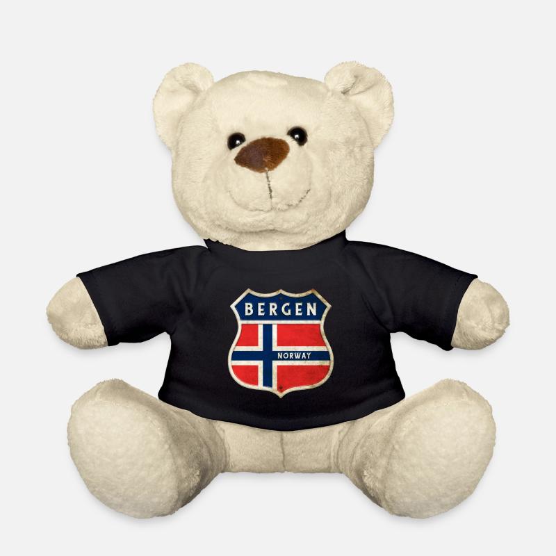 Bergen Norwegen Wappen Flaggen Design - Teddy - Schwarz