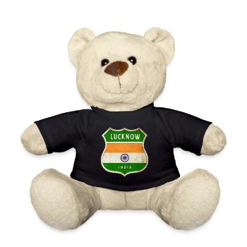 Lucknow Inde Armoiries Drapeaux Design - Nounours - noir - Devant