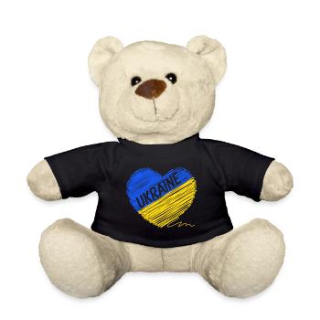 Drapeau de l’Ukraine - Priez pour l’Ukraine - Viva Ukraine - Nounours - noir - Devant