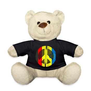 Germany Ukraine Flag Peace Sign - Teddy - Schwarz - Vorne