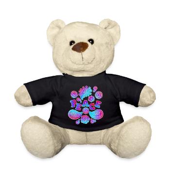 Peace Slogan Peace Movement Peace Love - Teddy Bear - black - Front