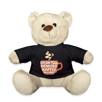 Cool Statement Kaffee Koffein Kaffeeliebhaber - Teddy - Schwarz - Vorne