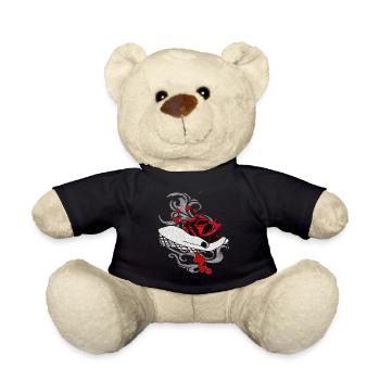 Tribals, Hände, Rosenblüte, Blutflecken - Teddy - Schwarz - Vorne