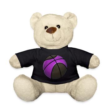 Basketball Sticker Black Purple Club Training - Teddy Bear - black - Front