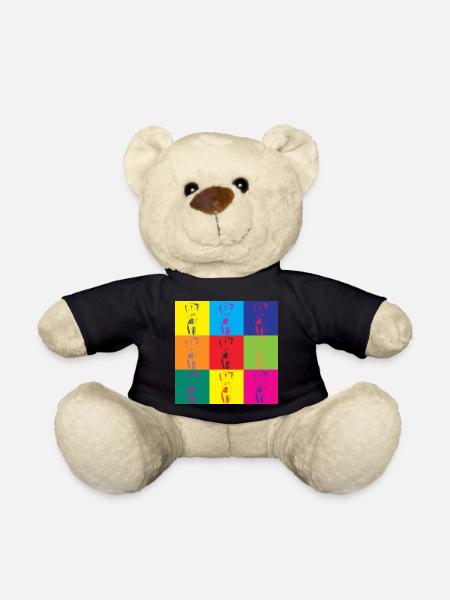 Pop Art Femme Rétro Art Cadeau - Nounours - noir
