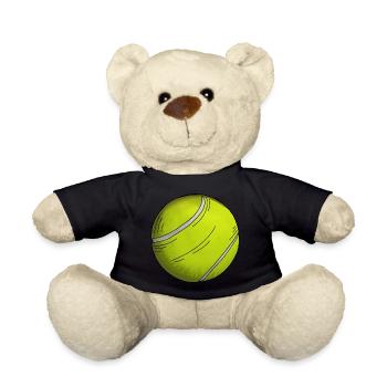 Tennis Ball Sticker Colorful Tennis Balls Illustration - Teddy Bear - black - Front