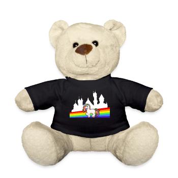 Fairy Tale Magic Colorful Myth Collection Unicorn - Teddy Bear - black - Front
