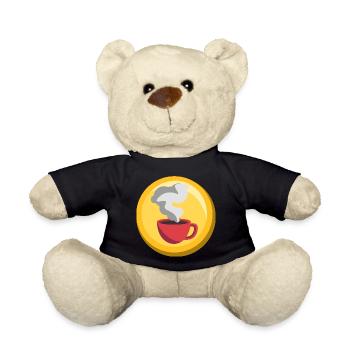 Coffee Sticker Gold Icon Cafe Barista - Teddy Bear - black - Front