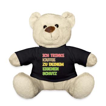 Kaffeeliebhaber Humorvoll Kaffee Trinken Statement - Teddy - Schwarz - Vorne