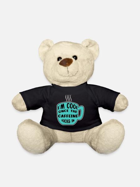Caféine Coffee Drinker Coffee Cup Coffee Déclaration - Nounours - noir