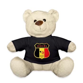 Seraing Belgium Coat of Arms Flags Design - Teddy Bear - black - Front