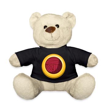 Wollknäul Sticker Nähen Icon - Teddy - Schwarz - Vorne