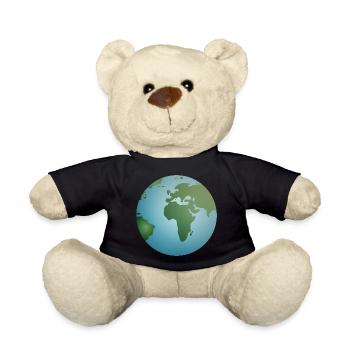 planète bleue Terre avec des continents verts - Nounours - noir - Devant