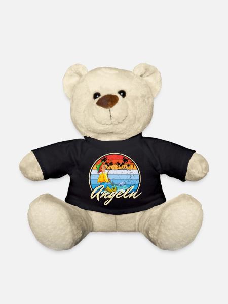 Angler Angeln witziges Motiv als Geschenk Idee - Teddy - Schwarz