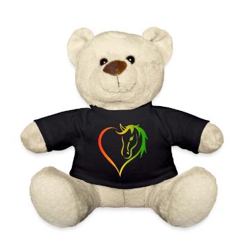 Neon Heart Life Is Better With Horses Design - Teddy - Schwarz - Vorne