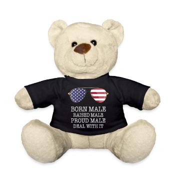 Born Male Raised Male - Teddy Bear - black - Front