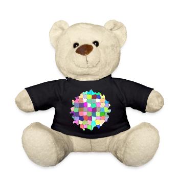 Buntes geometrisches Muster - Teddy - Schwarz - Vorne