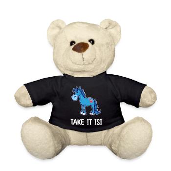 Herz Pferde Pony Lustig Statement Islandpferde - Teddy - Schwarz - Vorne