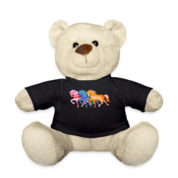 Icelandic Horses Gallop Horses Horse Love Icelanders - Teddy Bear - black - Front