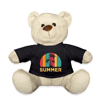 Retro Palmen Sommer Urlaub Reisen - Teddy - Schwarz - Vorne