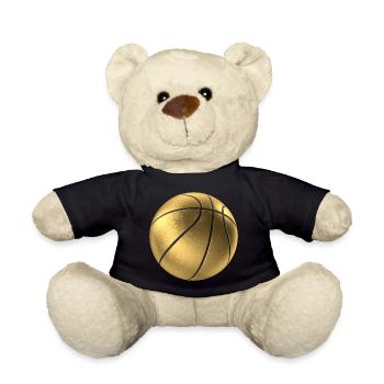 Design de basket-ball doré sur les vêtements de sport - Nounours - noir - Devant