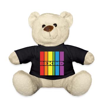 LBGT Flag Gay Pride Human - Teddy Bear - black - Front