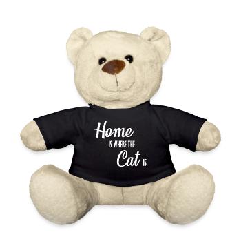 Home Is Where The Cat Is Kitten Lover Cat Owner - Teddy Bear - black - Front