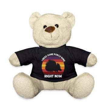 Porcupines Designs for Animal Lovers Rodent - Teddy Bear - black - Front