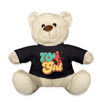 70er Jahre Mädchen 70s Girl Hippie - Teddy - Schwarz - Vorne