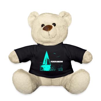 Feierabend Segelboot und 2 Möwen - Teddy - Schwarz - Vorne