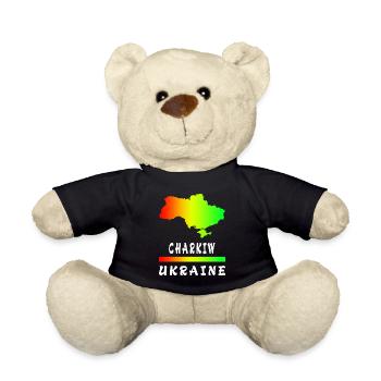 Charkiw Ukraine Regenbogen Design - Teddy - Schwarz - Vorne