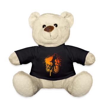 Road Bike Road Cycling Road Bike Road Cyclist - Teddy Bear - black - Front