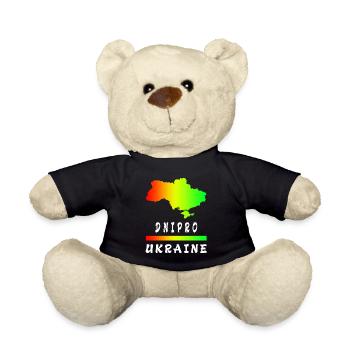 Dnipro Ukraine rainbow design - Teddy Bear - black - Front
