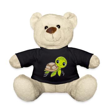 Tortue, animal mignon, océan - Nounours - noir - Devant