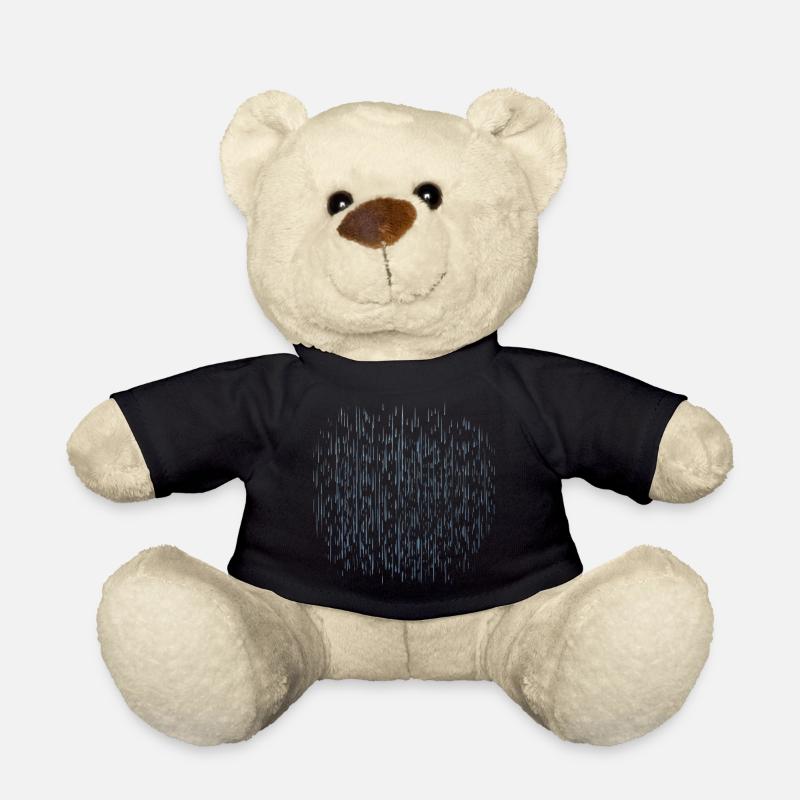 Rain Drops Pattern - Teddy Bear - black