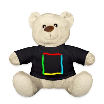 Frame for children with colorful strokes - Teddy Bear - black - Front