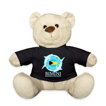 Karibischer Riffhai Bimini Bahamas Flagge - Teddy - Schwarz - Vorne